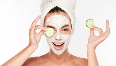 cucumber mask for facial skin rejuvenation
